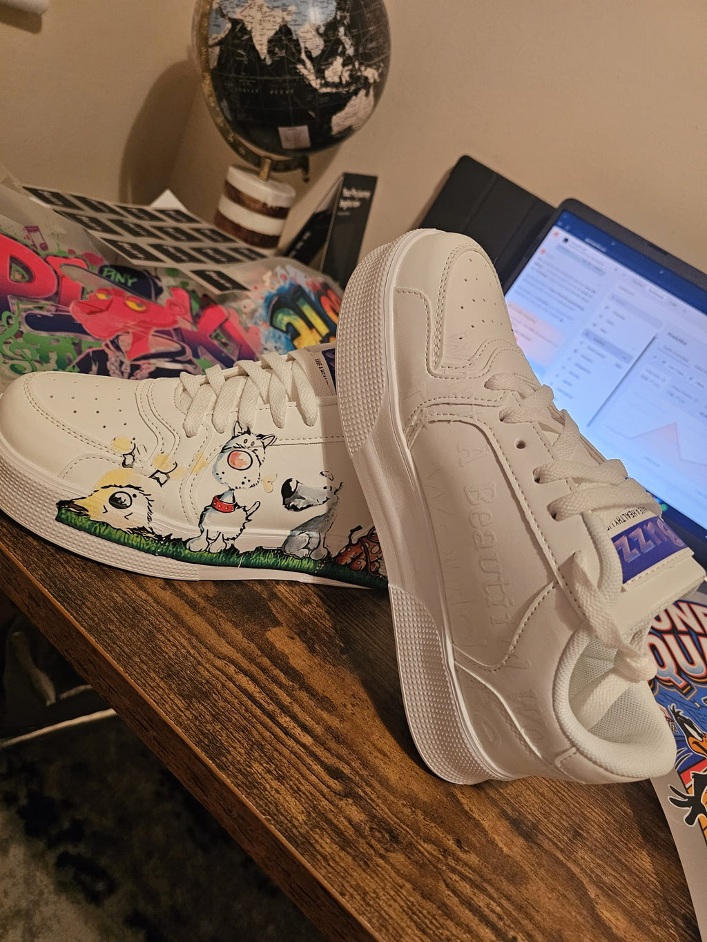 Buzz.Hand-Painted Sneakers