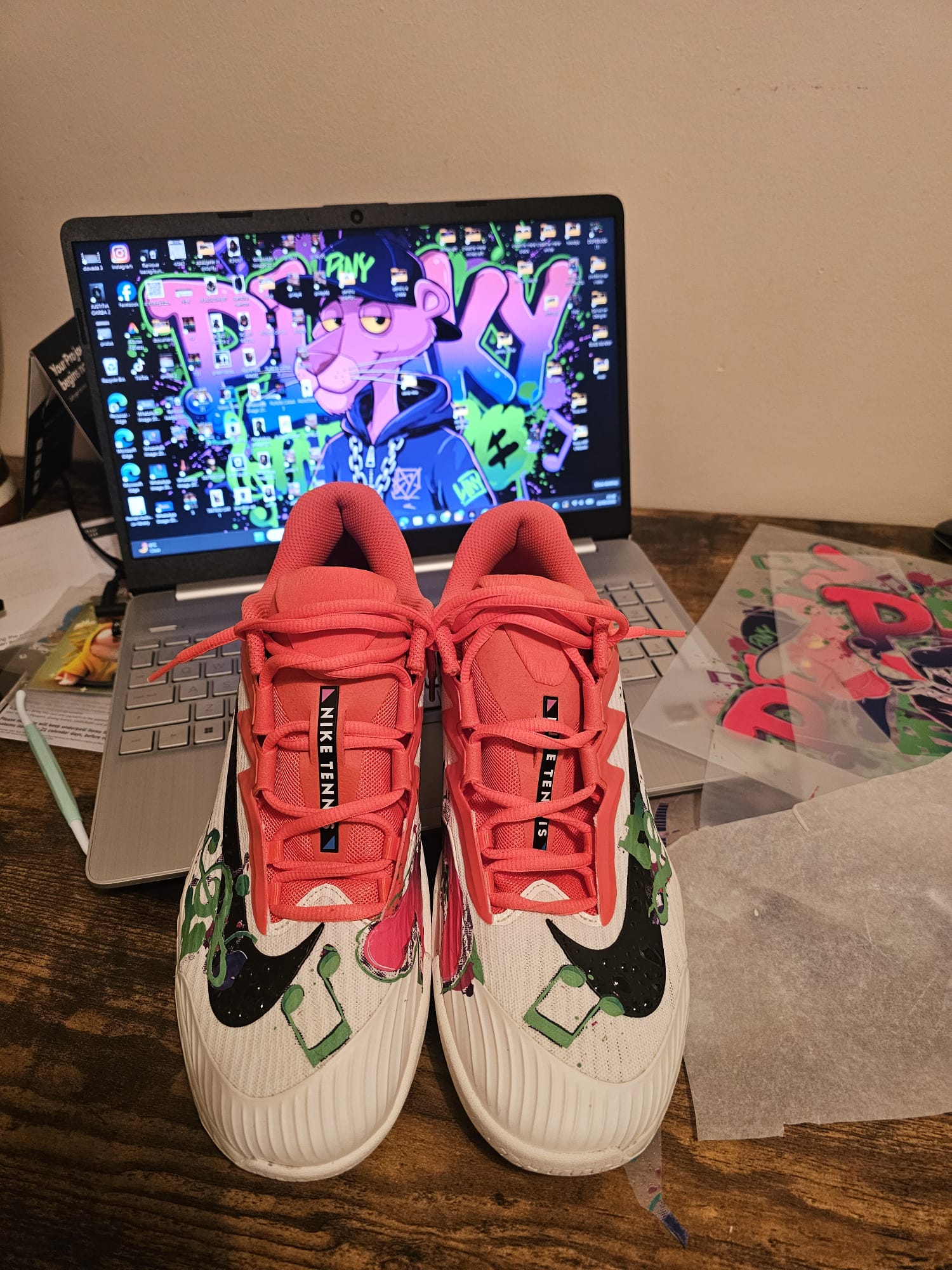 Buzz.Custom Shoes – "PINY Coral"