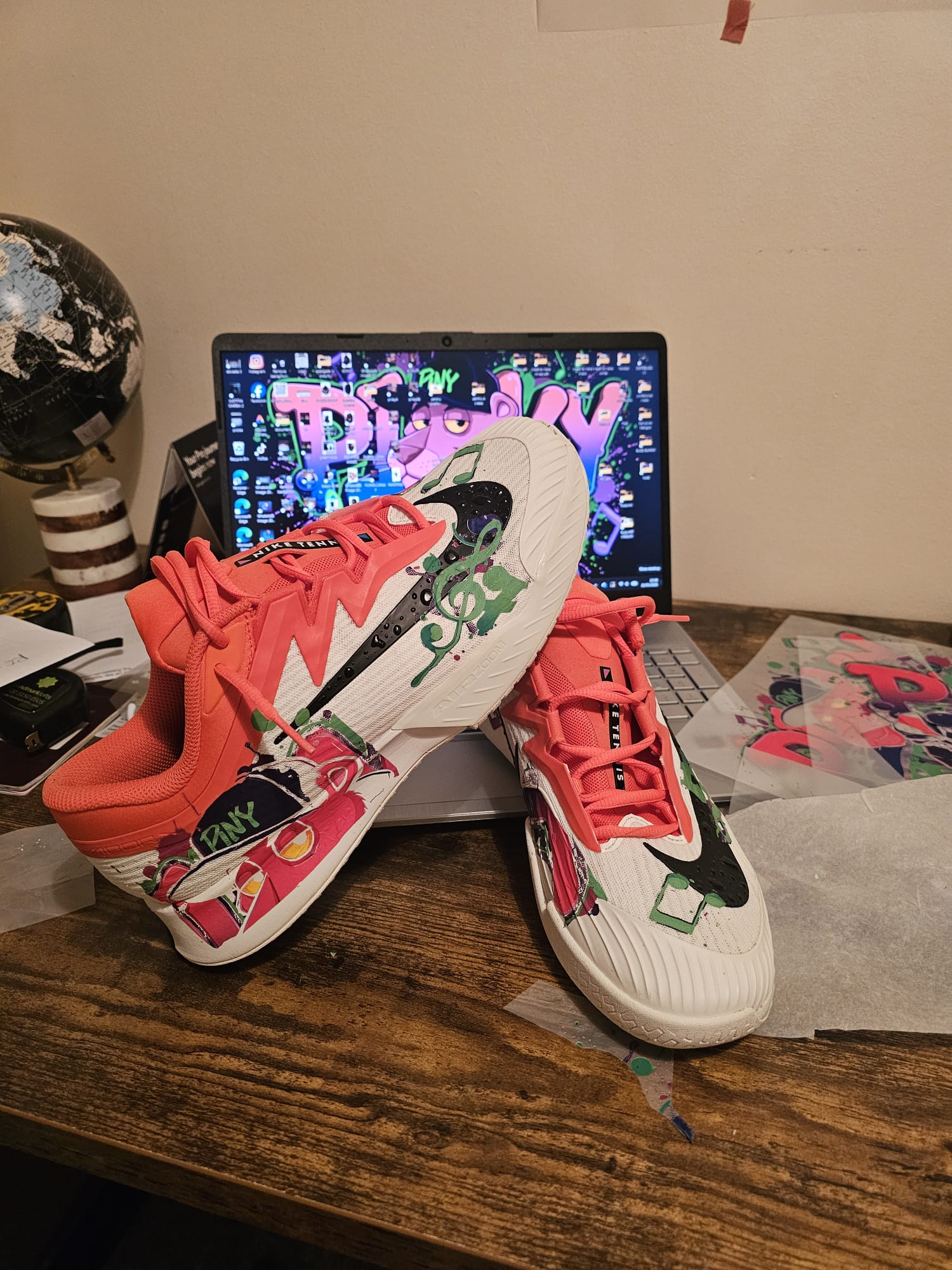 Buzz.Custom Shoes – "PINY Coral"