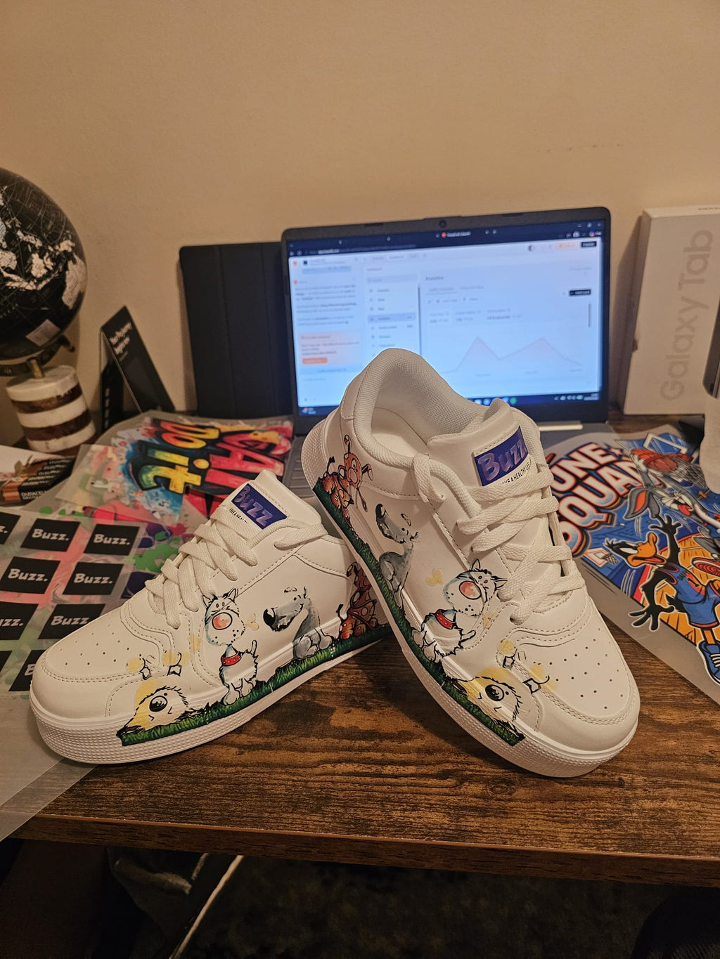 Buzz.Hand-Painted Sneakers