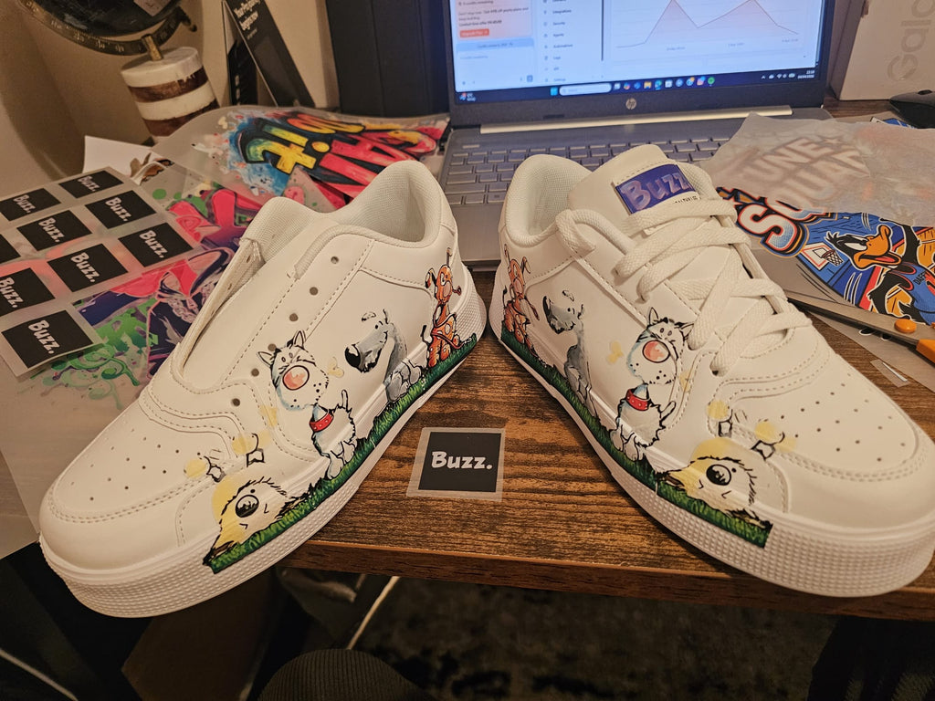 Buzz.Hand-Painted Sneakers