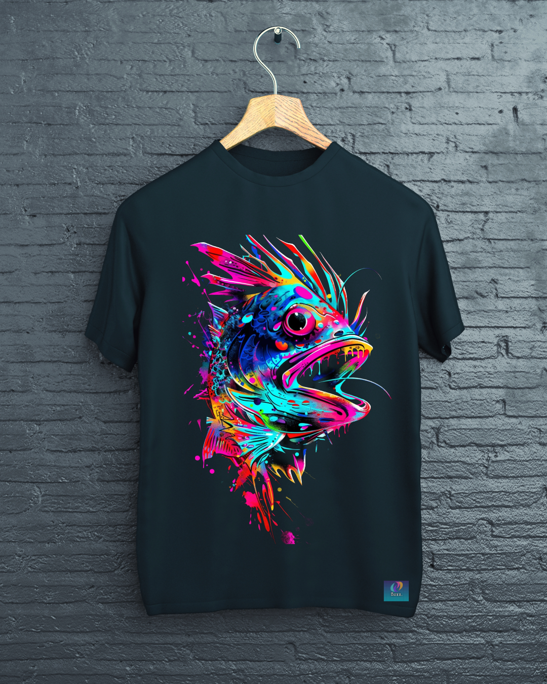 Kraken Neon Graphic Tee – Black
