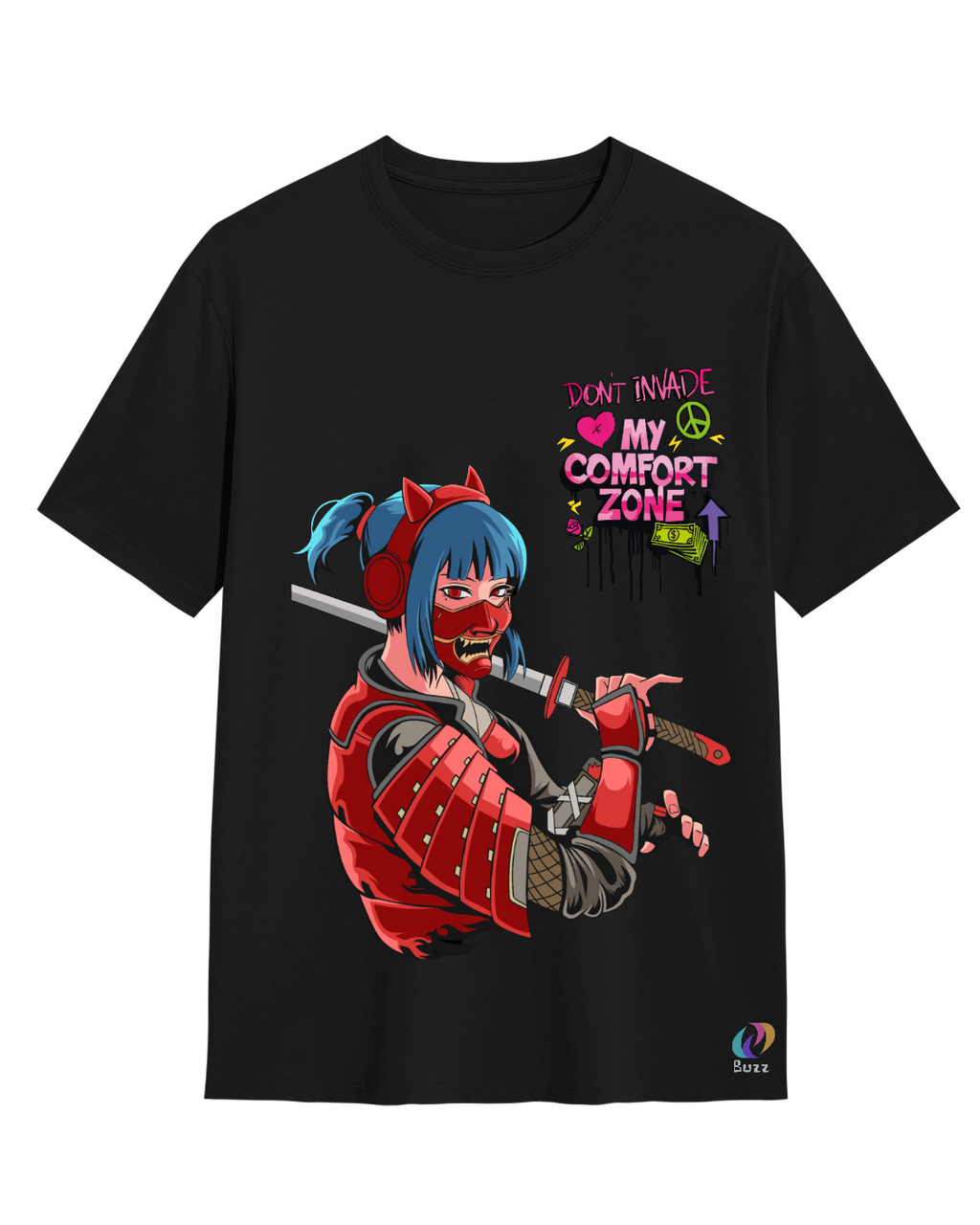 Oni Samurai Girl Graphic Tee