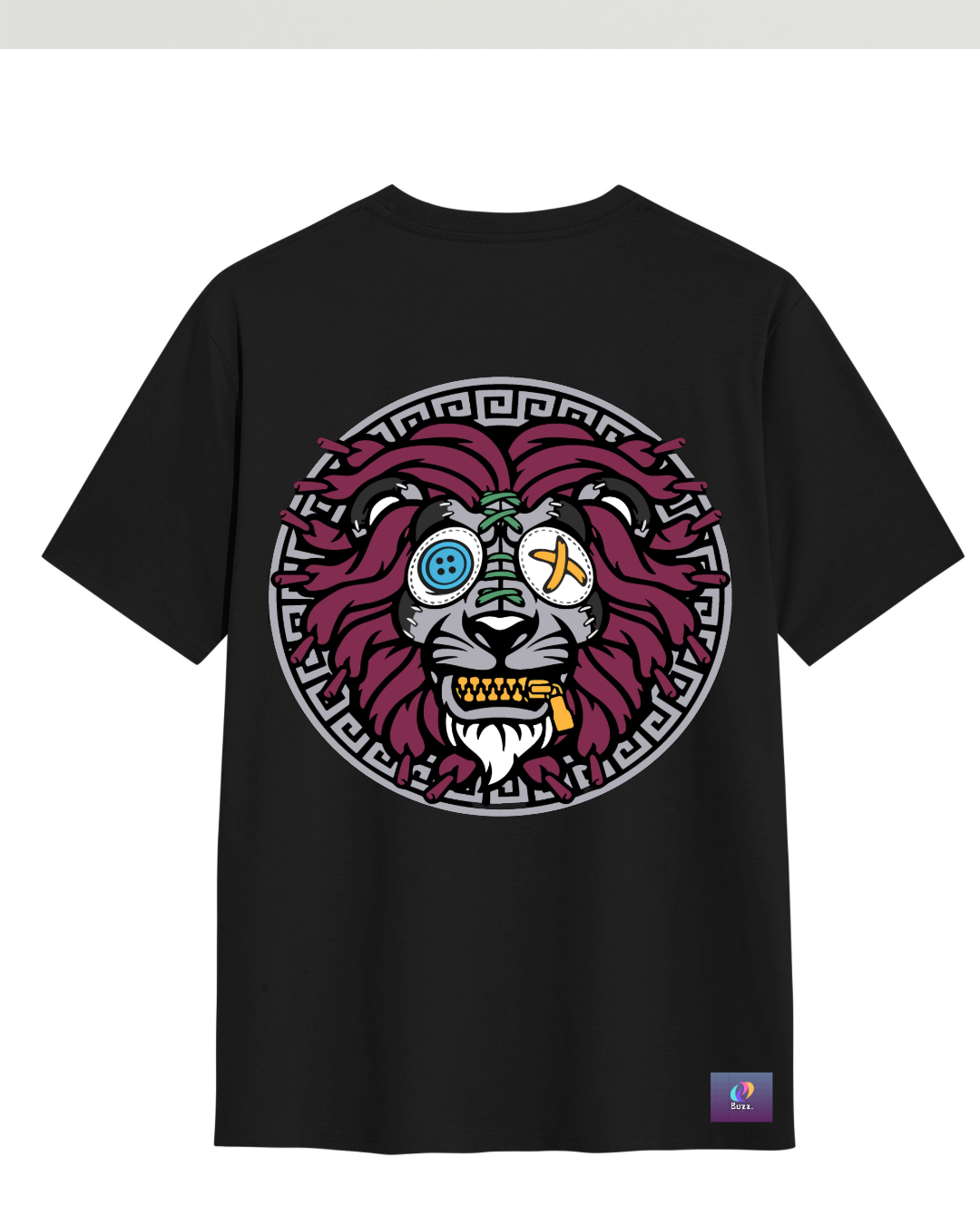 Crazy Lion Graphic Tee – Black