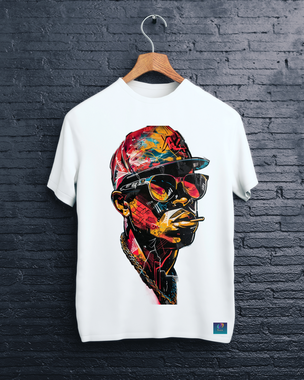 Gold Chain Hustler Graphic Tee – White