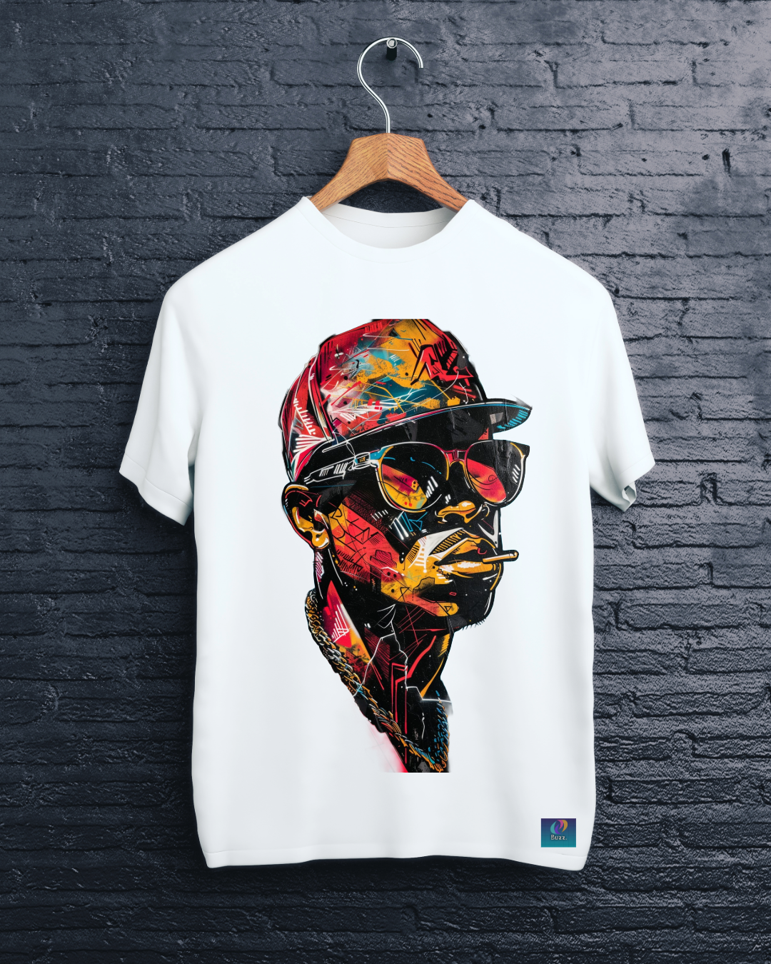 Gold Chain Hustler Graphic Tee – White