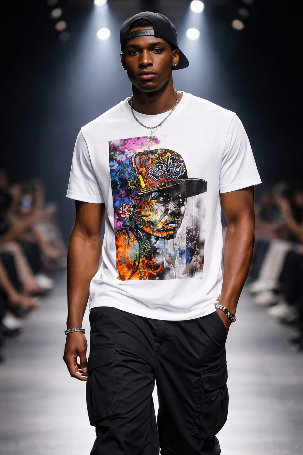 Gold Chain Hustler Graphic Tee – Black