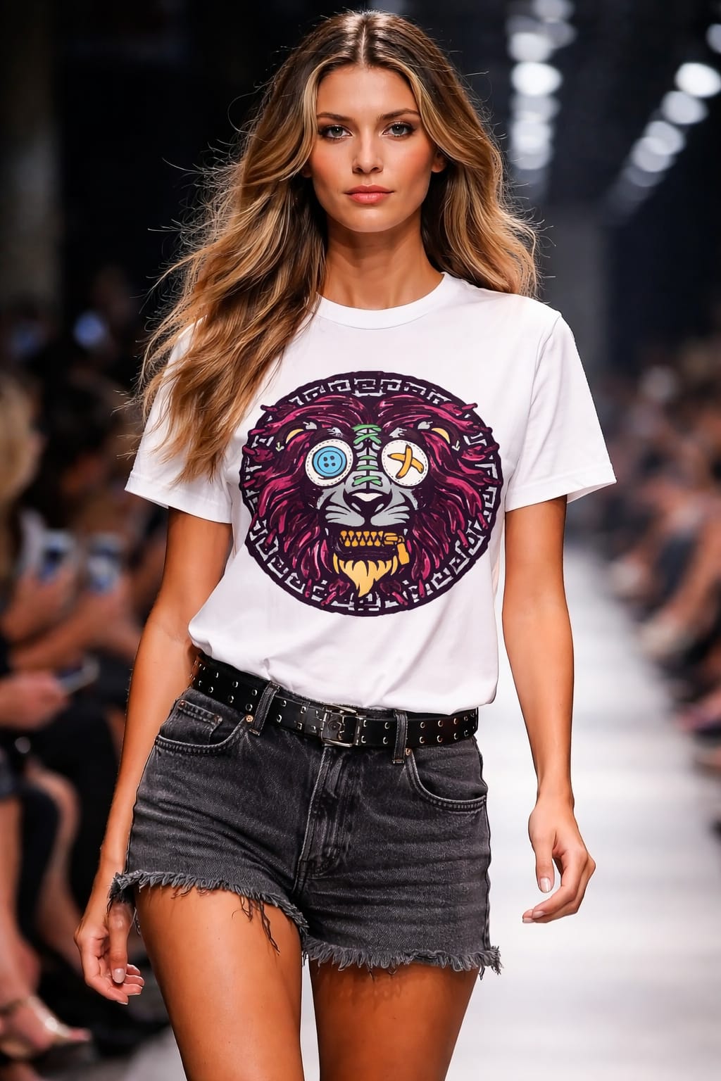 Crazy Lion Graphic Tee – Black