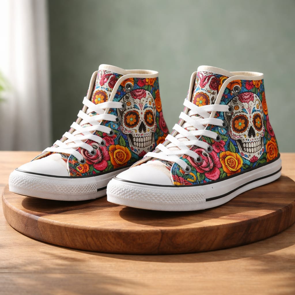 Sugar Skull Converse Sneakers
