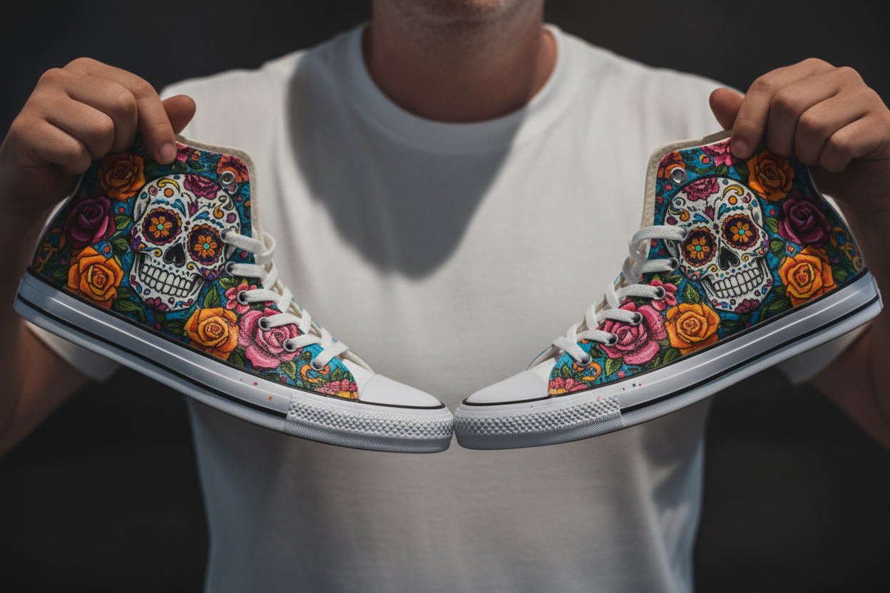 Sugar Skull Converse Sneakers