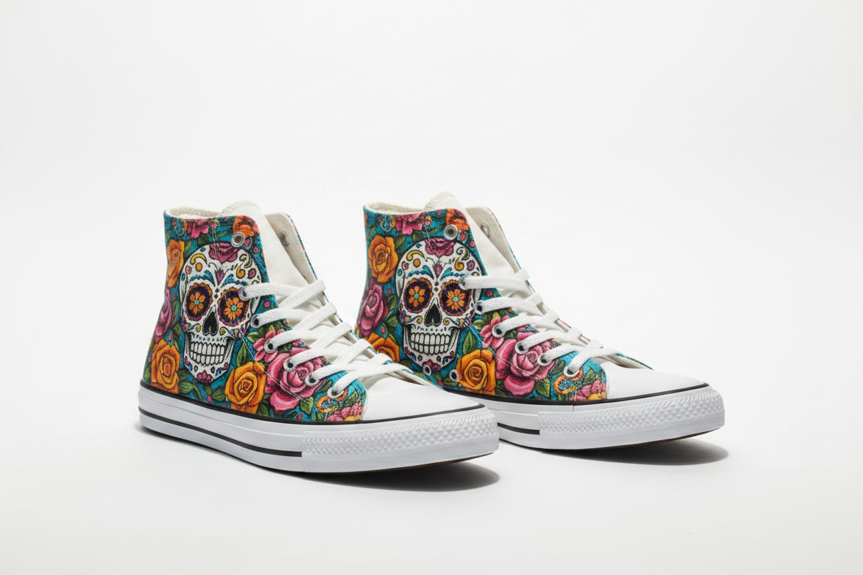 Sugar Skull Converse Sneakers