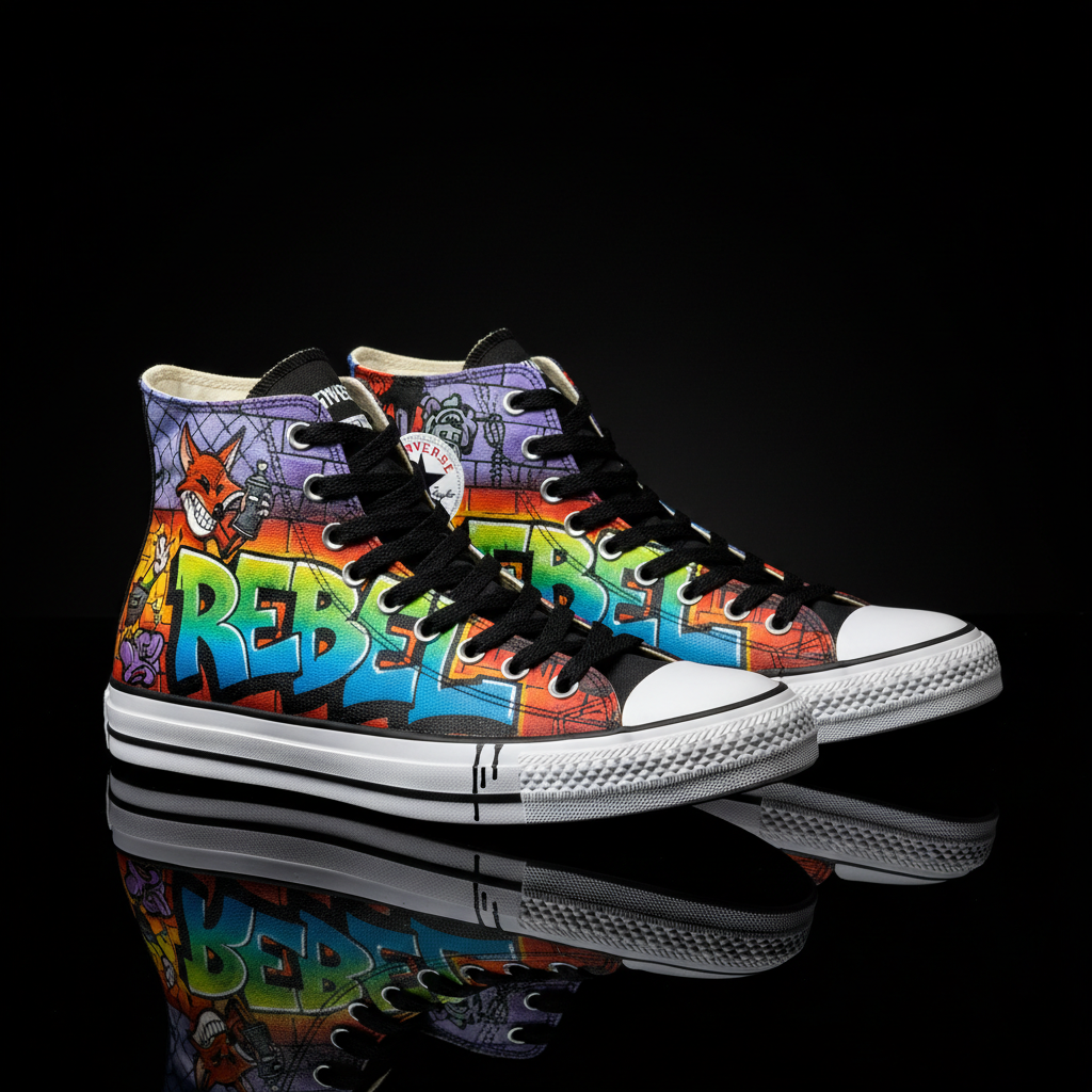 Rebel Graffiti Converse Sneakers