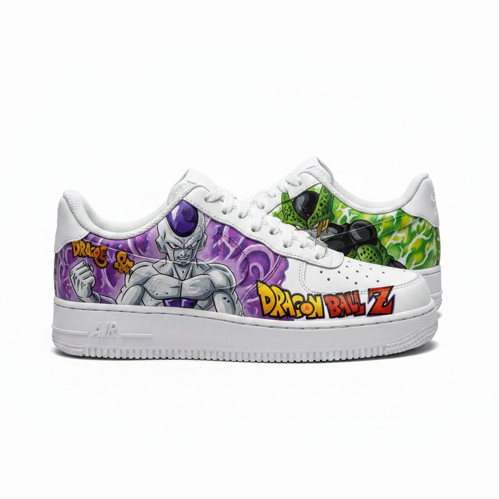 Nike Air Force 1 DBZ Frieza Cell Edition — front view
