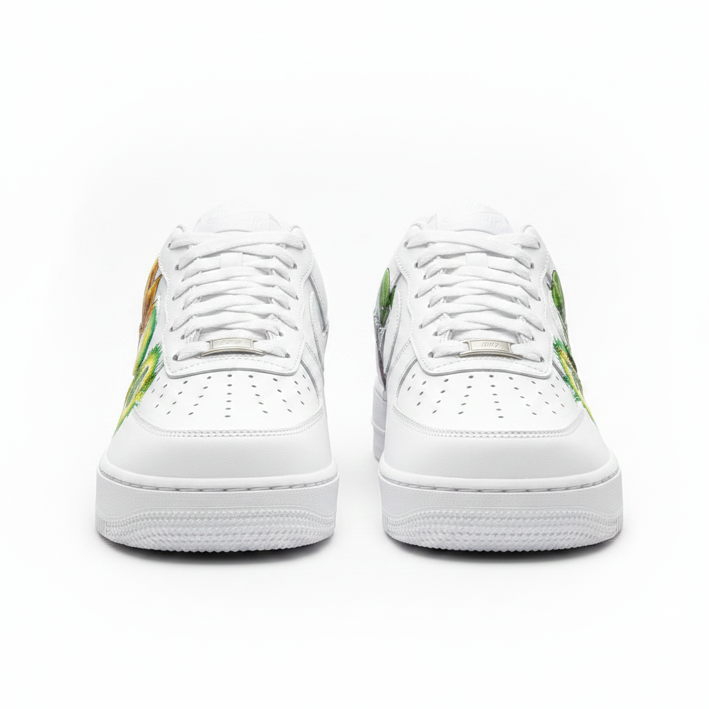 Nike Air Force 1 DBZ Gohan Piccolo Edition — front view